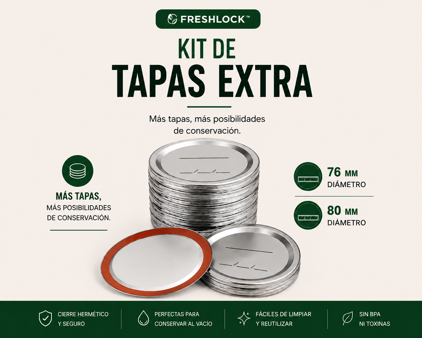 FreshLock™ Kit de Tapas Extra