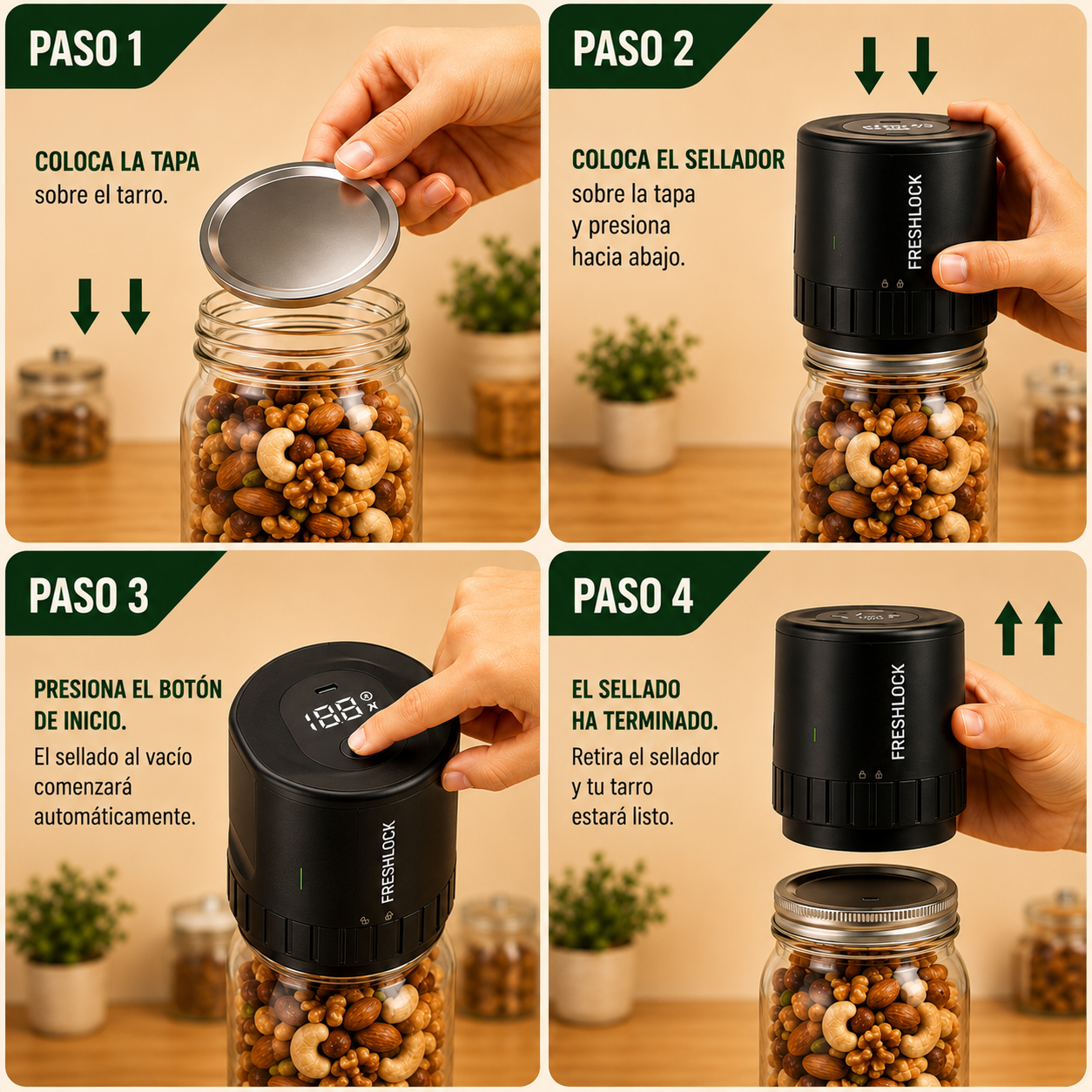 FreshLock™ | Sellador al Vacío para Tarros
