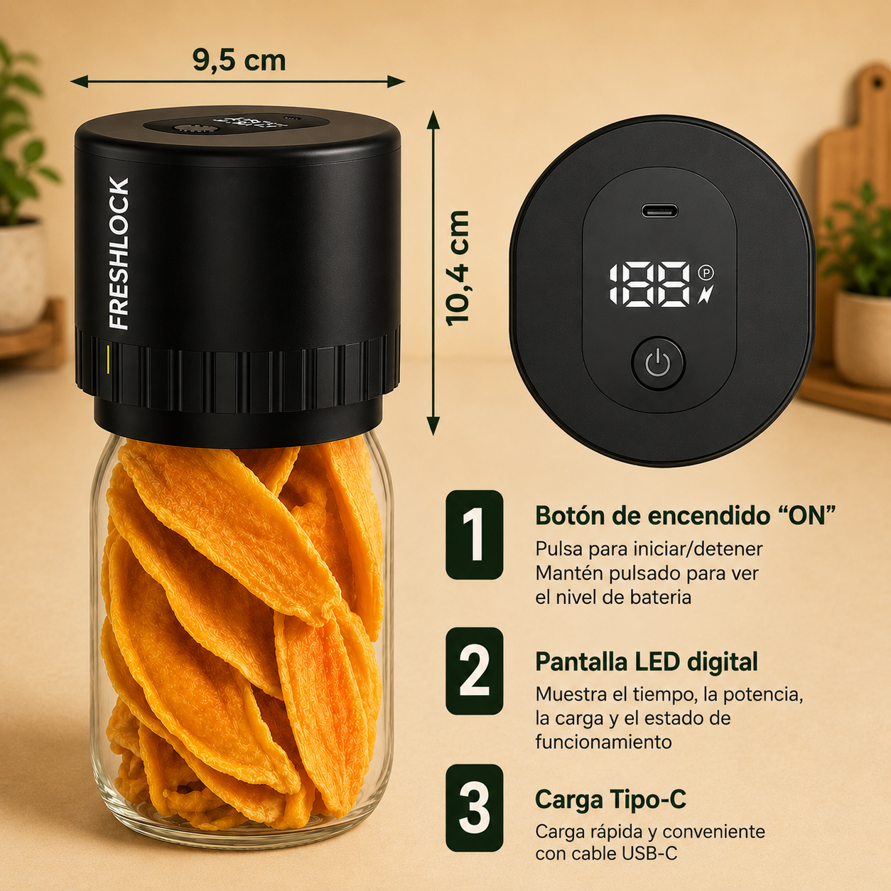 FreshLock™ | Sellador al Vacío para Tarros